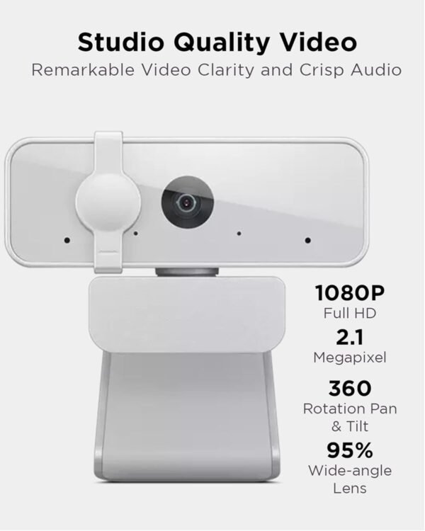 Full HD 1080p Webcam with Wide Angle, Dual Mics, Privacy Shutter - Image 3
