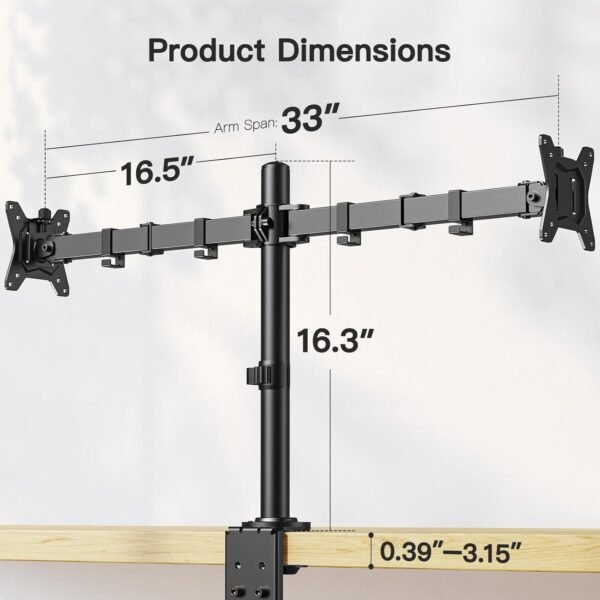 Dual Monitor Desk Mount for 13″–34″ Screens - Image 5