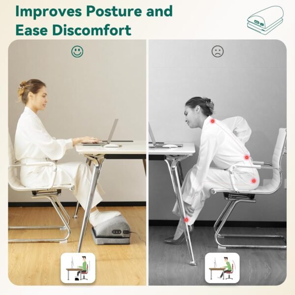 Heated Foot Rest with Vibration Massage – Adjustable Under-Desk Foot Stool - Image 2