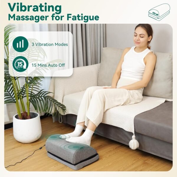 Heated Foot Rest with Vibration Massage – Adjustable Under-Desk Foot Stool - Image 5