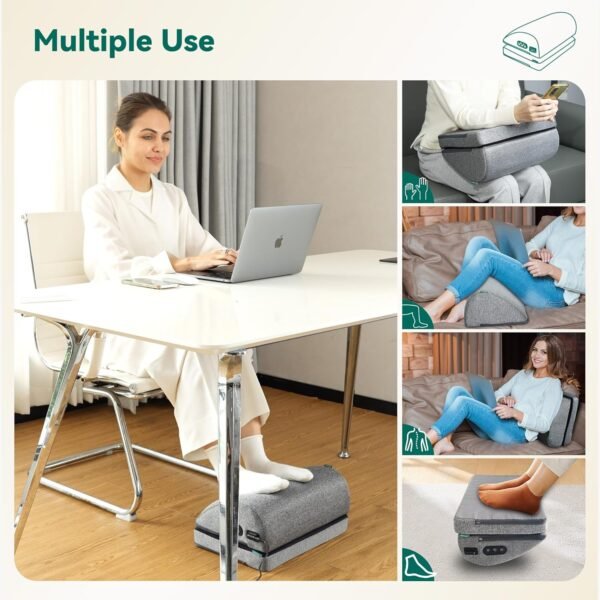 Heated Foot Rest with Vibration Massage – Adjustable Under-Desk Foot Stool - Image 7