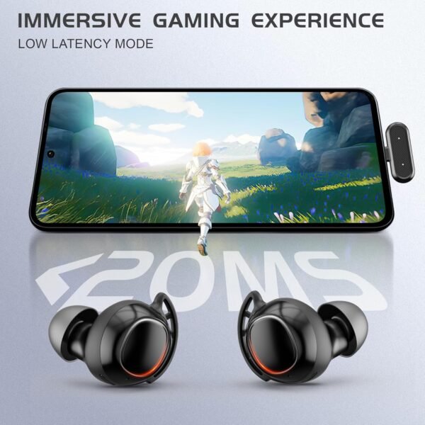 Wireless Gaming Earbuds with 20ms Low Latency & LED Display - Image 2
