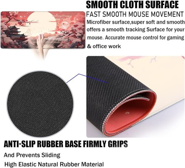 Japanese Large Gaming Mouse Pad, Non-Slip Waterproof Extended Desk Mat - Image 3