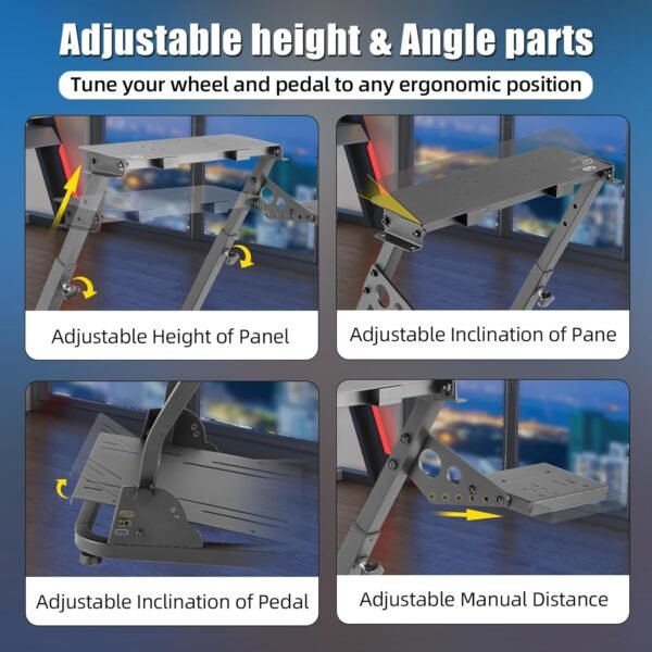 Racing Wheel Stand – Adjustable & Sturdy Simulator Cockpit - Image 4